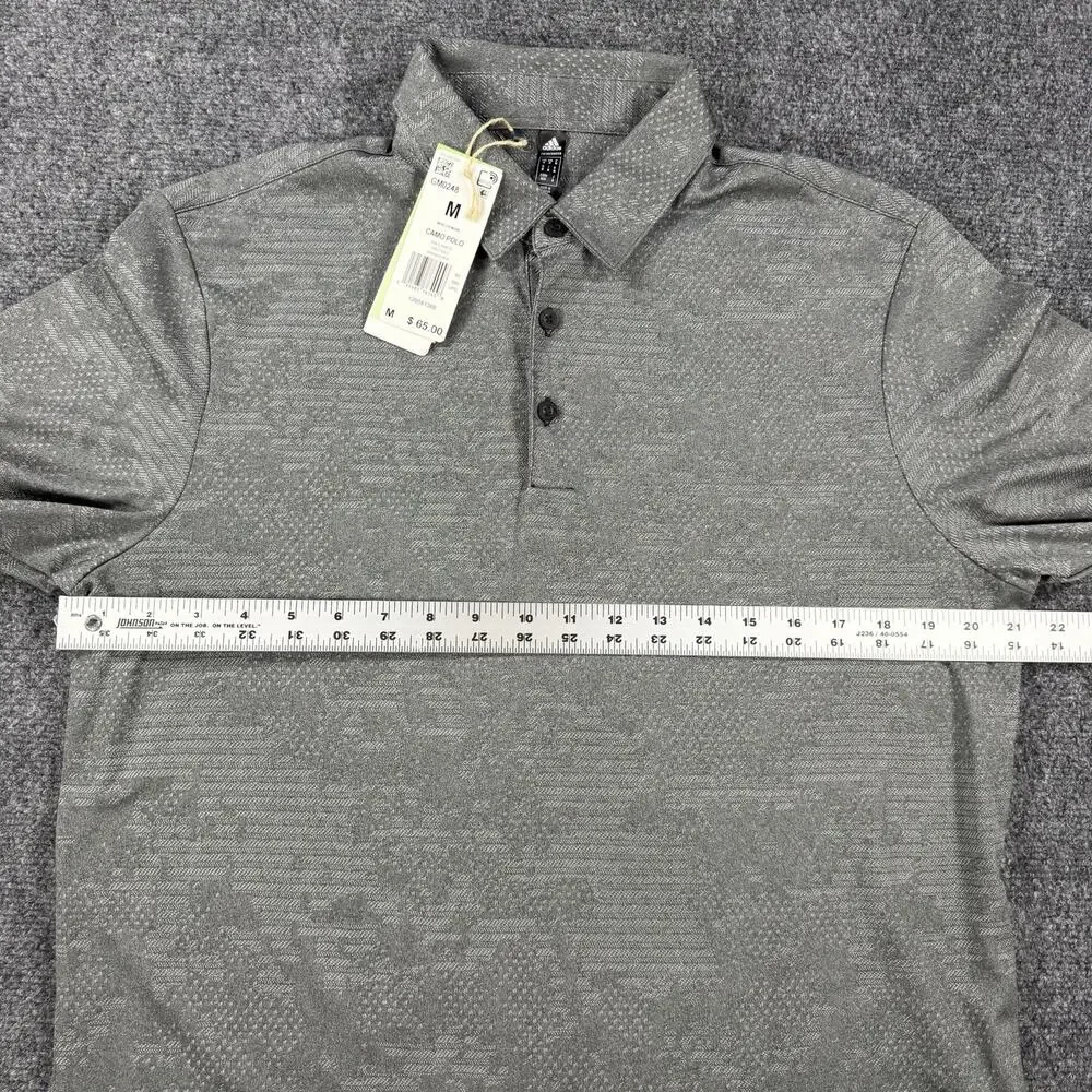 Adidas Primegreen Camo Polo Shirt Men’s Medium Gray Golf Performance NWT